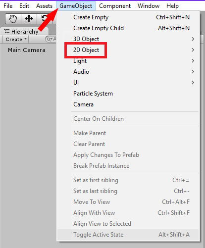 Create Unity gameobject
