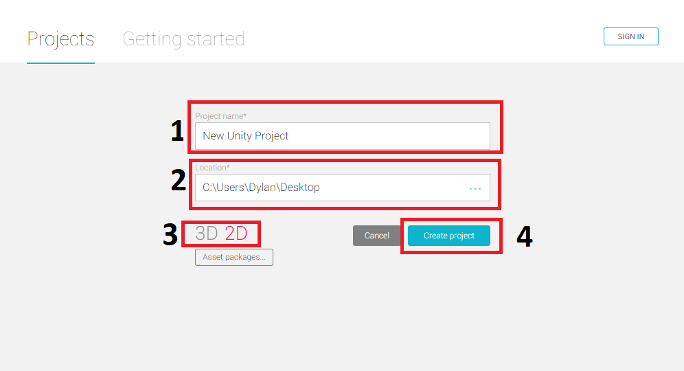 Creating a Unity project