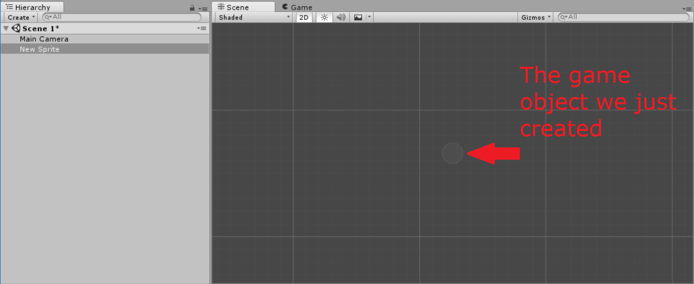 Create Unity gameobject1